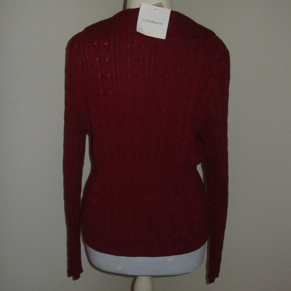 Women's Croft & Barrow Berry Wine Sweater Size Large NWT-$50.00 - Picture 3 of 7